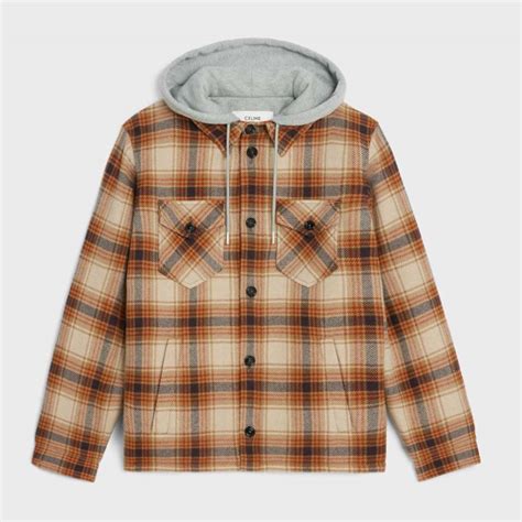 HOODED OVERSHIRT IN CHECKED WOOL 